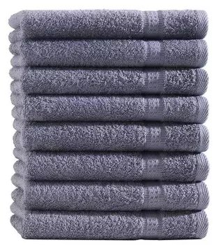 8 шт Frottier Набор полотенец Hometex Premium Textiles, 30x1x50 см, антрацитовый