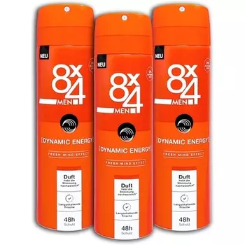 8X4 Deo Spray Men No.20 Дезодорант Dynamic Energy 150мл Beiersdorf