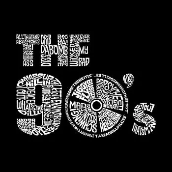 90S — мужская бейсбольная футболка с надписью реглан с рисунком Word Art LA Pop Art