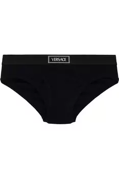 90S винтажные трусы с логотипом Versace Underwear, черный