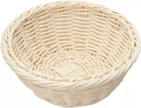 91-078A Корзина-витрина, полимерная корзина, круглая, можно мыть в посудомоечной машине, белая, 5,9 дюйма (15 см), высота прибл. 2,4 дюйма (6 см) Manyo, White