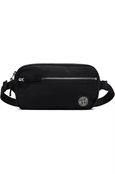 9200016 поясная сумка из металлизированного нейлона с покрытием Econyl Stone Island, черный