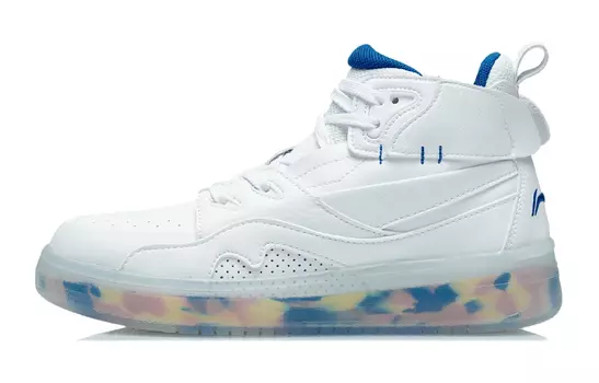 937 Детские кроссовки для скейтбординга GS High-top Standard Белые/синие Lining Young