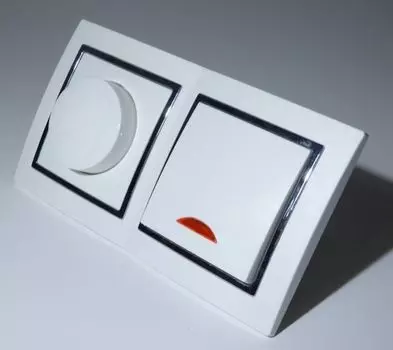 9532 Levina S 2x 1x контрольный переключатель 1x диммер 300 Вт, серебристый. край Lichtideen