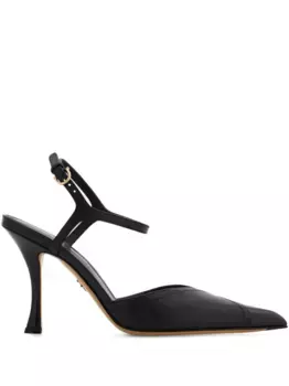 95-миллиметровые кожаные сандалии Ferragamo, черный