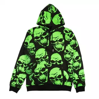 95-PSY-1001/M PSY_SKULL_HOODIE PSYCHWORLD Толстовка с логотипом черепа, черный