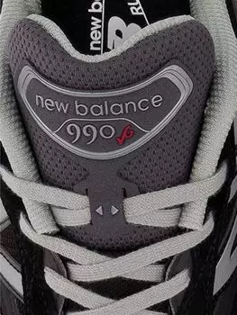 990v6 Кроссовки из замши и сетки с кожаной отделкой NEW BALANCE, черный