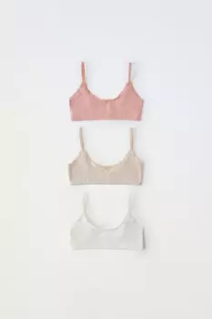 9-14 лет/набор из трех текстурных топов ZARA, разноцветный