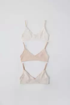 9-14 лет/набор из трех топов с принтом ZARA, кэмел
