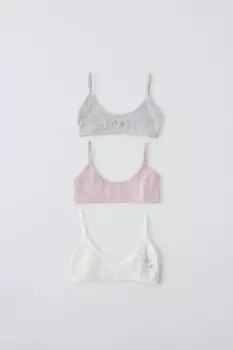 9-14 лет/набор из трех топов со стразами ZARA, разноцветный