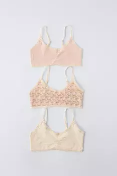 9-14 лет/набор из трех топов с цветочным рисунком ZARA, розовый