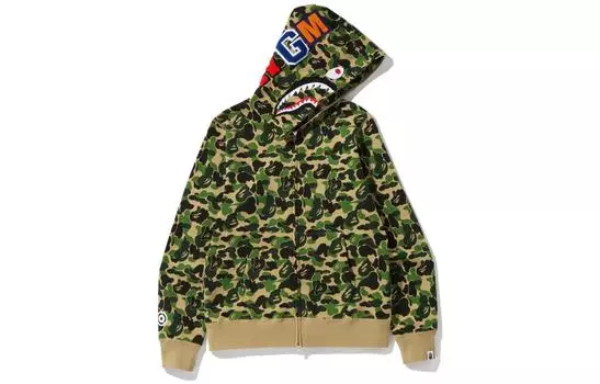 A BATHING APE BAPE ABC Camo Shark Толстовка на молнии на молнии (SS23) Зеленый, Зеленый