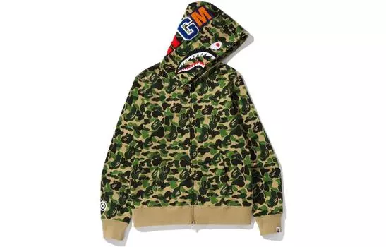 A BATHING APE BAPE ABC Shark Толстовка на молнии на молнии, синяя, Зеленый