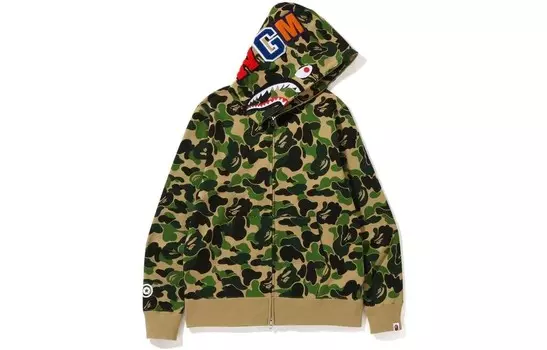 A BATHING APE BAPE Big ABC Camo Shark Full Zip Худи Зеленый, Зеленый