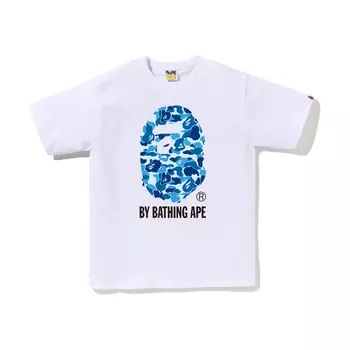 A BATHING APE BAPE Футболка ABC Camo By Bathing Ape (SS23), Белый/Синий