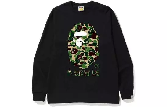 A BATHING APE Футболка BAPE ABC Camo By Bathing Ape L/S, черный, зеленый, Белый/Синий