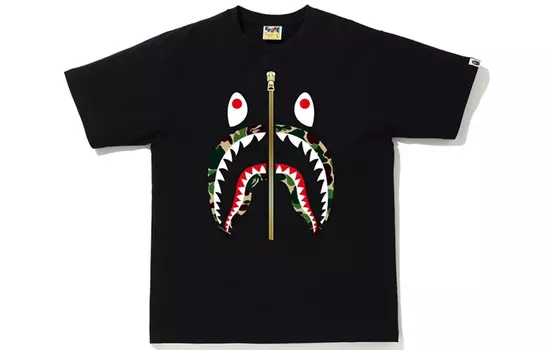 A BATHING APE Футболка Bape Abc Camo Shark белая/розовая