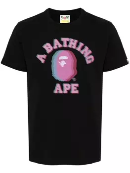 A BATHING APE футболка из хлопка с логотипом, черный