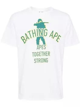 A BATHING APE футболка из хлопка с логотипом, белый