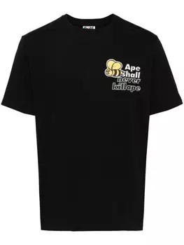 A BATHING APE футболка из хлопка с логотипом, черный