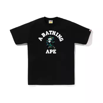 A BATHING APE Футболка колледжа BAPE Thermography, черная, Черный