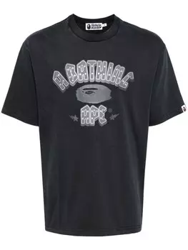 A BATHING APE футболка с графичным принтом, серый