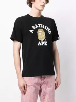 A BATHING APE футболка с логотипом, черный