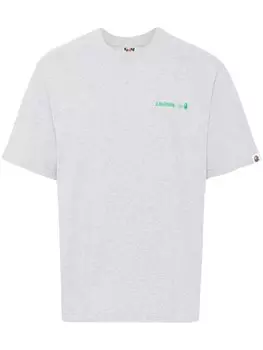 A BATHING APE футболка с логотипом, серый