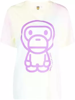 A Bathing Ape футболка с принтом тай-дай и логотипом, желтый
