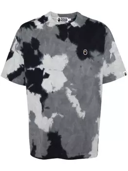 A BATHING APE футболка с принтом тай-дай, черный