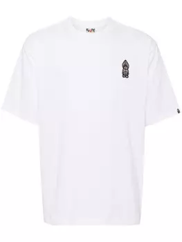 A BATHING APE футболка с вышитым логотипом, белый