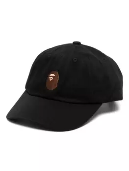 A BATHING APE хлопковая кепка с вышитым логотипом, черный