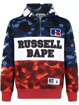 A Bathing Ape худи Color Camo Ape из коллаборации с Russell, синий