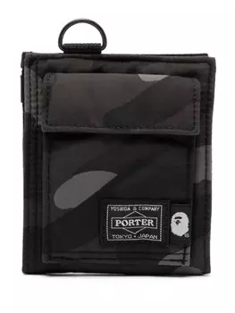 A BATHING APE кошелек с камуфляжным узором из коллаборации с Porter, серый