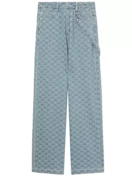 A Bathing Ape прямые джинсы с завышенной талией, синий