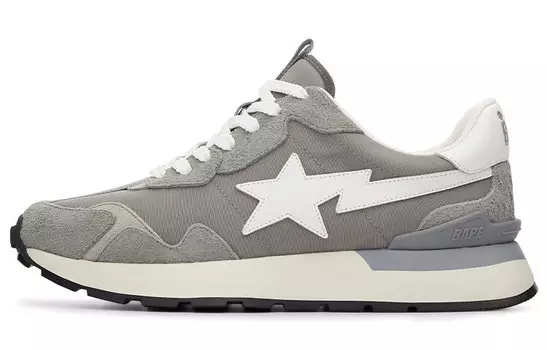 A BATHING APE ROAD Lifestyle Shoes Men Low-top Gray/White
