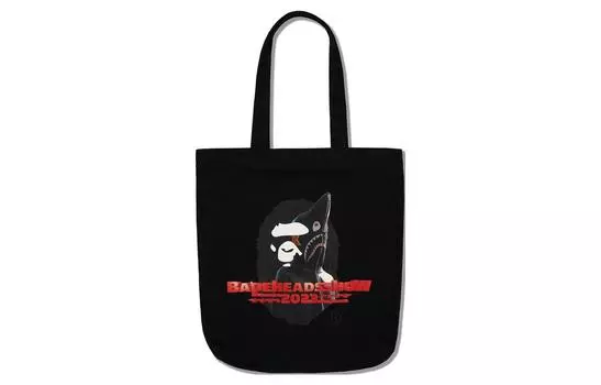 A BATHING APE Сумка-шоппер Bape Cotton Tote Bag, сумка для покупок, сумка на плечо, сумка-тоут, обычная, унисекс, черная