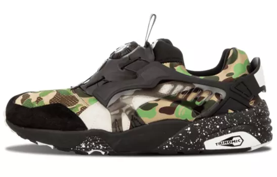 A BATHING APE x Puma Disc Blaze Bape Camo Green