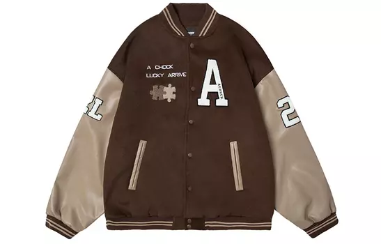 A chock Бейсбольная куртка унисекс, Темно коричневый