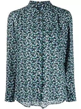A.P.C. блузка с длинными рукавами и принтом, зеленый