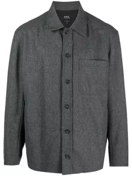 A.P.C. button-up wool-blend jacket, серый