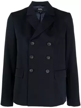 A.P.C. двубортный пиджак, синий