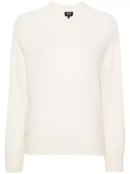 A.P.C. джемпер из смесовой шерсти со швами, белый