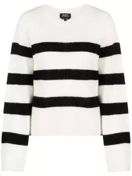 A.P.C. джемпер в полоску, белый