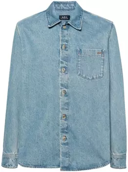 A.P.C. джинсовая рубашка с нагрудным карманом, синий