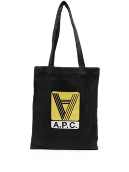 A.P.C. джинсовая сумка-тоут Lou, черный