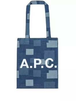 A.P.C. джинсовая сумка-тоут Lou, синий