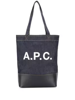 A.P.C. джинсовая сумка-тоут с логотипом, синий