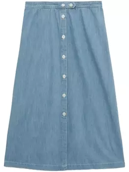 A.P.C. джинсовая юбка с завышенной талией, синий