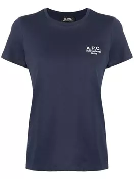 A.P.C. футболка Denise с логотипом, синий